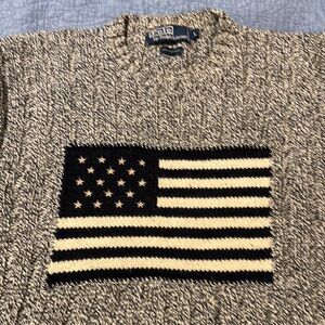 Polo by Ralph Lauren Black and Cream Men's Sweater